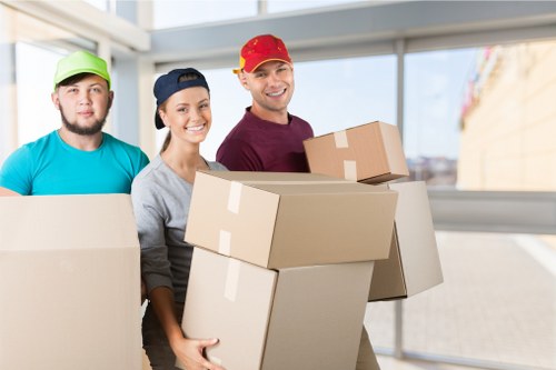 Removal team handling a Footscray home move near an apartment building
