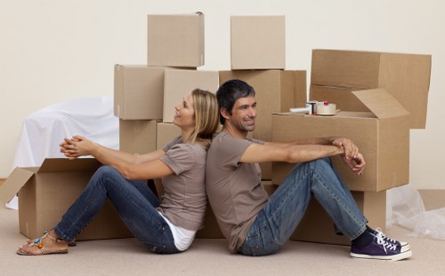 Loading household items into a van for Footscray removals